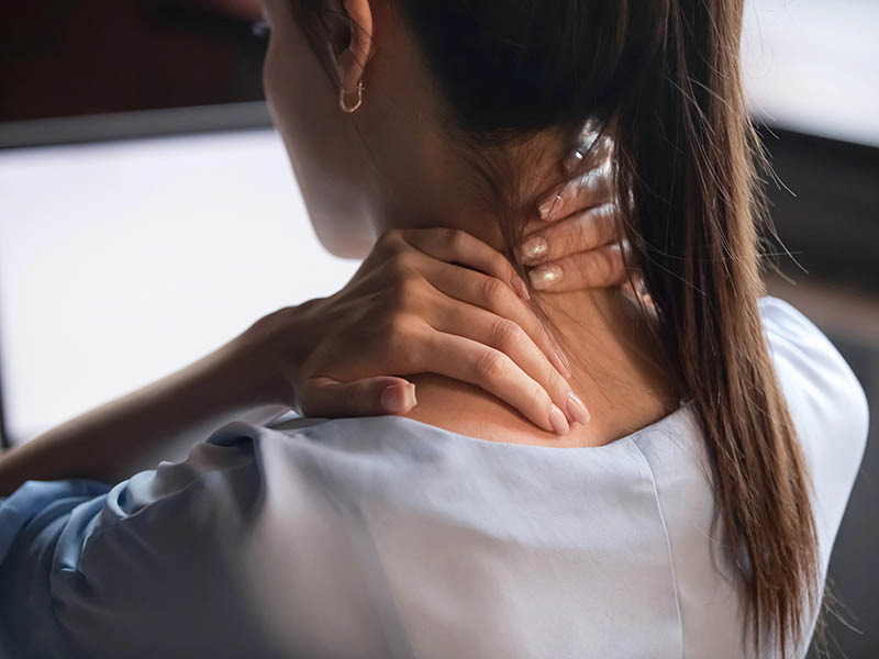 Woman with chronic neck pain.