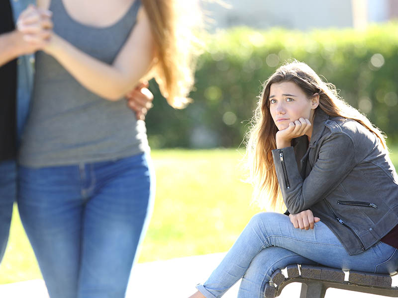 Young girl suffering from a panic attack